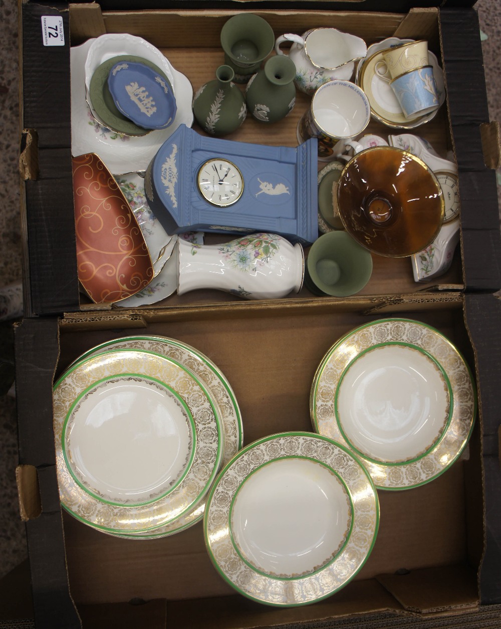 A collection of various pottery to include Wedgwood Jasperware, Ainsley wild tudor etc