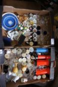 Collection of various pottery and glasswares to include shot glass's , pottery post box moneyboxes ,
