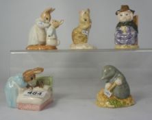Royal Albert Beatrix Potter figures Peter In Bed, And This Pig Had None, No More Twist, Mrs Rabbit