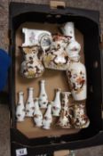 A collection of pottery to include Mason's round velvet, jugs, vases, candlesticks, Royal Albert old