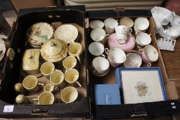 A collection of pottery to include Staffordshire Croft Cottage ware, Tea ware, Prints etc ( 2