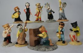 A collection of Beswick figures from the Cats Chorus collection comprising Glam Guitar CC10,