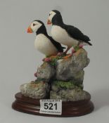 Border Fine Arts figure group Pair Puffins limited edition by Ray Ayres Made in Scotland ,height