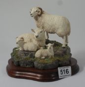 Border Fine Arts figure group Shetland Sheep Family  limited edition by Ray Ayres Made in