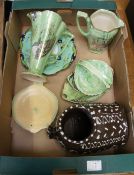 A collection of pottery to include Arthur Wood Sylvan Lustre ware items, Shorter & son fish plate,