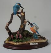Border Fine Arts figure group Pair Kingfishers " Todays Catch" limited edition by Ray Ayres Made