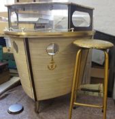 1960's Boat shaped bar and stool (2)