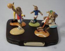 A collection of Royal Doulton Bunnkins The Bunnykins Olympic Games comprising Basketball DB208,