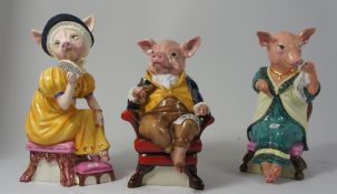 Royale Stratford Comical Pig Models of a Seated Gentleman Pig (Cracked) Seated Lady Pig with