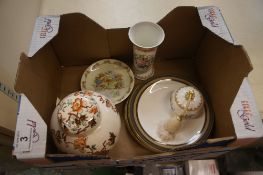 A collection of pottery to include Royal Doulton collectors plates, 6 Enesco Demdaco Claire Mother &