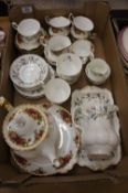 A collection Royal Albert teaware to include old country roses and Brigadoon (32)