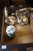 Chinese Tea caddie and cover and 2 Royal Albert Old Country Roses Telephones (not tested)   (3)