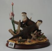 Border Fine Arts figure group pair Otters " Low Tide High Jinks" limited edition by Ray Ayres Made