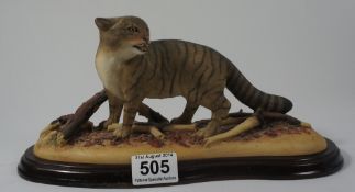 Colin Welsh figure of a Wild Cat on wood base