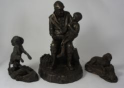 Heredities Bronze figure group Pick of the Crop and 2 Dogs from the best friends collection, 2 boxed