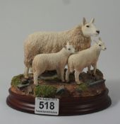 Border Fine Arts figure group Cheviot Ewe & Lambs, limited edition by Ray Ayres Made in Scotland ,