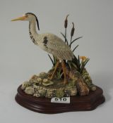 Border Fine Arts figure Heron wading limited edition by D Walton Made in Scotland ,height 20cm