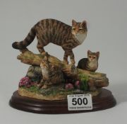 Border Fine Arts figure group Family of wild cats " Highland Secret" limited edition by Ray Ayres