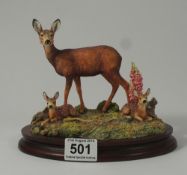 Border Fine Arts figure group Deer & Fawns "In a sunny glade" limited edition by Ray Ayres Made in