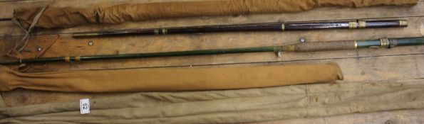 3 old cane fishing rods