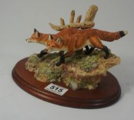 Border Fine Arts figure group Pair Foxes limited edition by D Walton Made in Scotland ,height 17cm