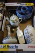 A collection of pottery to include Shelley floral Teapot, Wedgwood Kutani Crane Ginger jar &