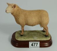Border Fine Arts figure Charoilais Ram by Ray Ayres, height 16cm