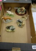 A collection of Border Fine Arts figures including Fox's, Badgers, Lambs, Boxer Dog etc  (7)