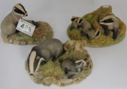 Border Fine Arts figure groups Badger & Mole, Badger Family Life and Badger Family from the