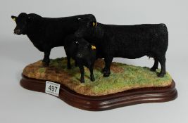 Border Fine Arts figure group Abeerdeen Angus Family by Ray Ayres, height 16cm , boxed