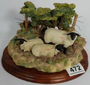 Border Fine Arts figure group Sheep " Summer Shade"by Ray Ayres, height 16cm