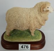 Border Fine Arts figure Merino Ram signed on base by Ray Ayres, height 15cm