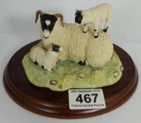 Border Fine Arts figure group Ewe and Lambs by D Walton dated 1989, height 11cm