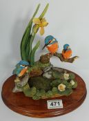 Border Fine Arts figure group Kingfishers over pool by Russel Willis, height 24cm