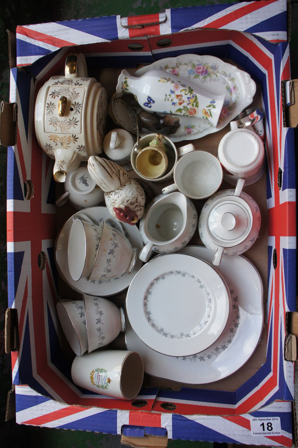 A collection pottery to include Royal Doulton cadence part tea set, Ainsley bud vase etc