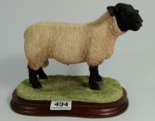A large Border Fine Arts figure Suffolk Tup by Jack Crewdson, height 21cm