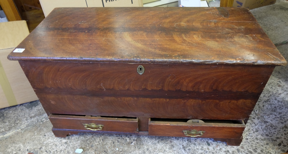 A Early Victorian Pine two draw mule chest