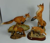 A collection of various Victor Griffiths resin models of fox's comprising Fox running (ear chipped),