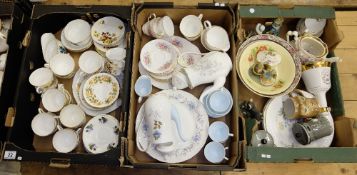Large collection of pottery to include various Queen Anne tea and dinner sets, Wade decanters,