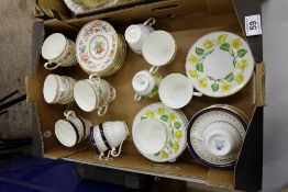 A collection of cups & saucers comprising Wedgwood Kingcup, Royal Grafton and Aynsley Leighton  (