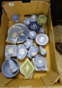 A collection of Wedgwood Jasperware vases trinkets dishes boxes and covers etc (approx 32 pieces)