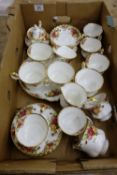 A collection of Royal Albert old country rose teaware (26)