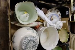 A collection of pottery to include Mason's Ascot ginger jar and cover, planters, Spode figure,