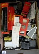 A collection of Tri-ang and Hornby trains and train track etc
