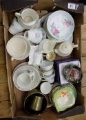 A collection of various pottery to include Rosina floral tea set, Wedgwood Beatrix potter