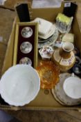 A collection of pottery to include Coalport china cottages, Coalport miniatures, Royal Doulton