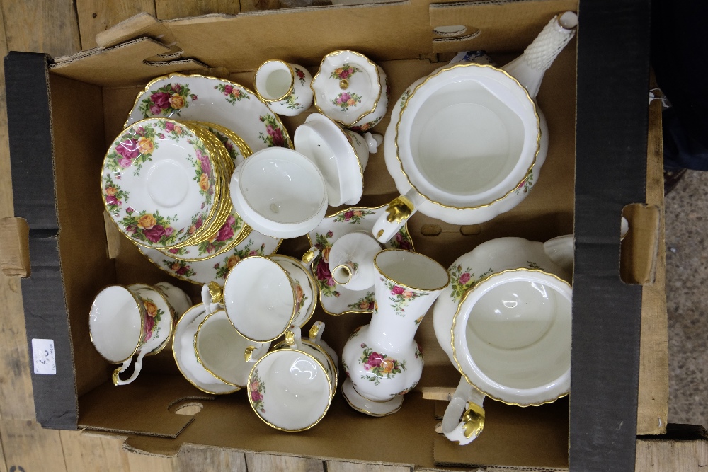 A collection of pottery to include Royal Albert old country rose teaset additional tea pot and