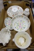 A collection of Minton Hadenhall pottery comprising of fruit bowl large dish planters jar and