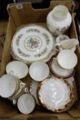 A collection of pottery to include Coalport ming rose dinner plates and jar and cover and Royal