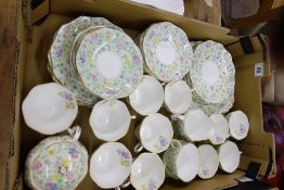 A collection of Foley 1930's floral teaware